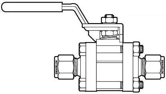 Клапан SWAGELOK SS-62TS6 3/8” tube ball valve 316 SS Stainless Steel