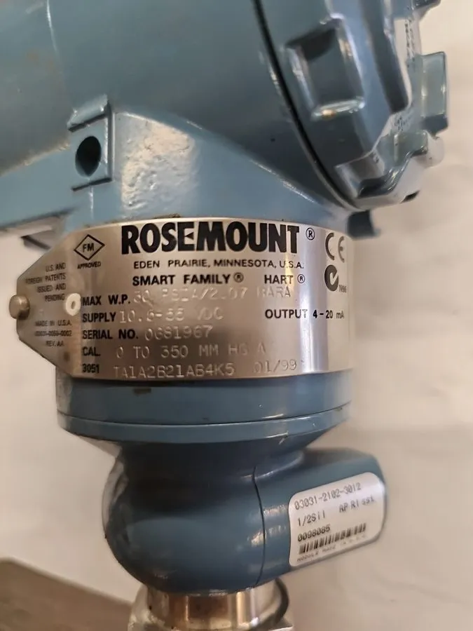 Датчик давления ROSEMOUNT TA1A2B21AB4K5 Pressure Transmitter 10.5-55 VDC 30 PSIA — фото лота 2