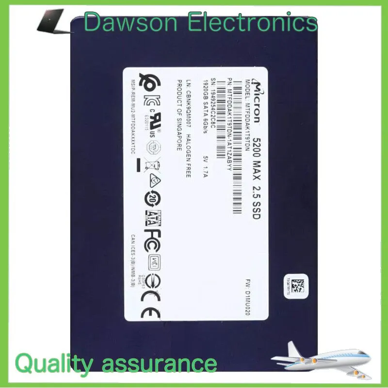 SSD-накопитель Micron 5200 MAX 1.92TB SSD SATA 6Gbps Solid State Drive MTFDDAK1T