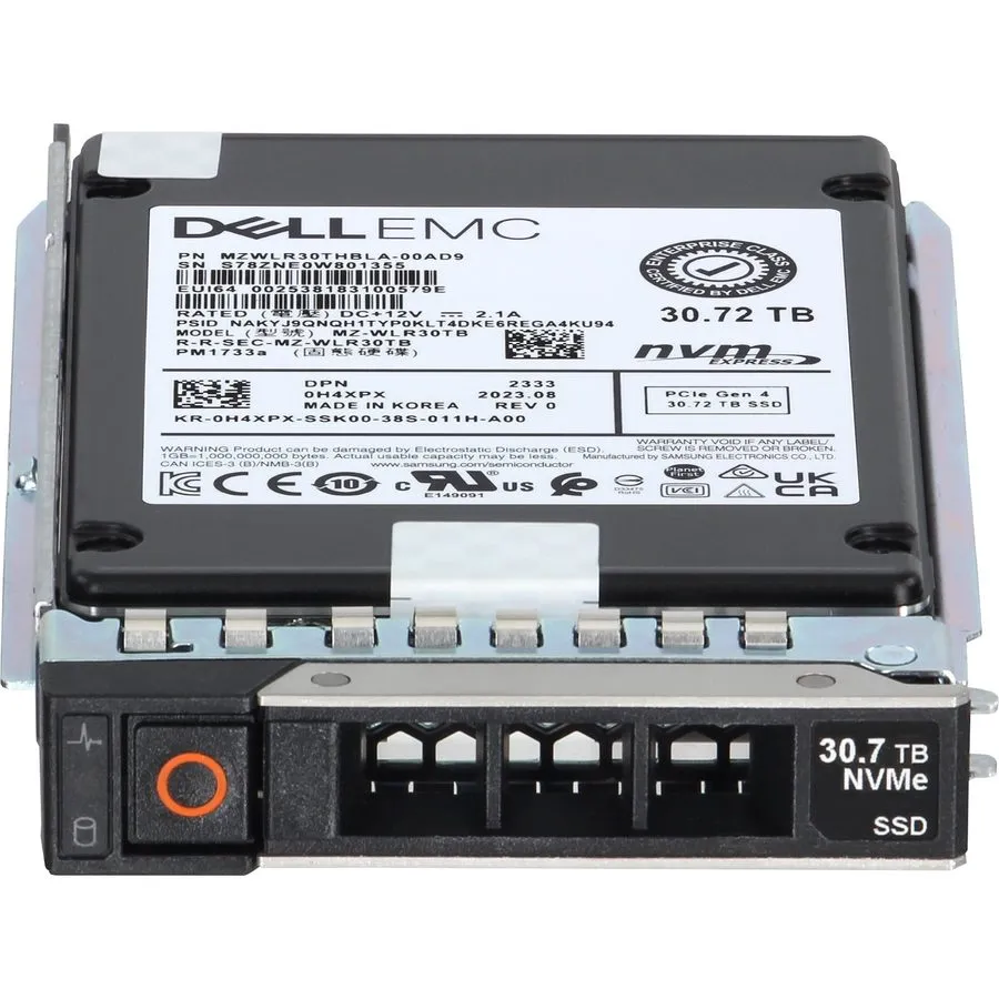 SSD-накопитель H4XPX Dell Samsung PM1733a 30.72TB NVMe PCIe Gen4 2.5" Intensive 