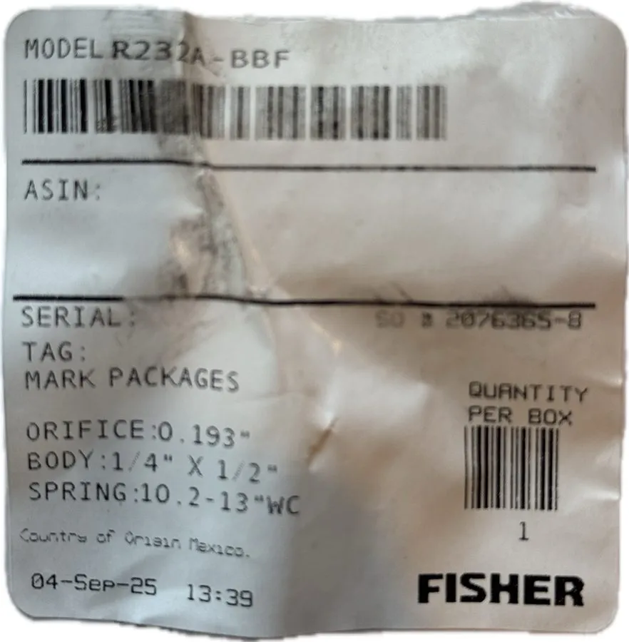 Трубопроводная арматура Fisher R232A-BBF Compact Integral 2-Stage Propane LP-Gas