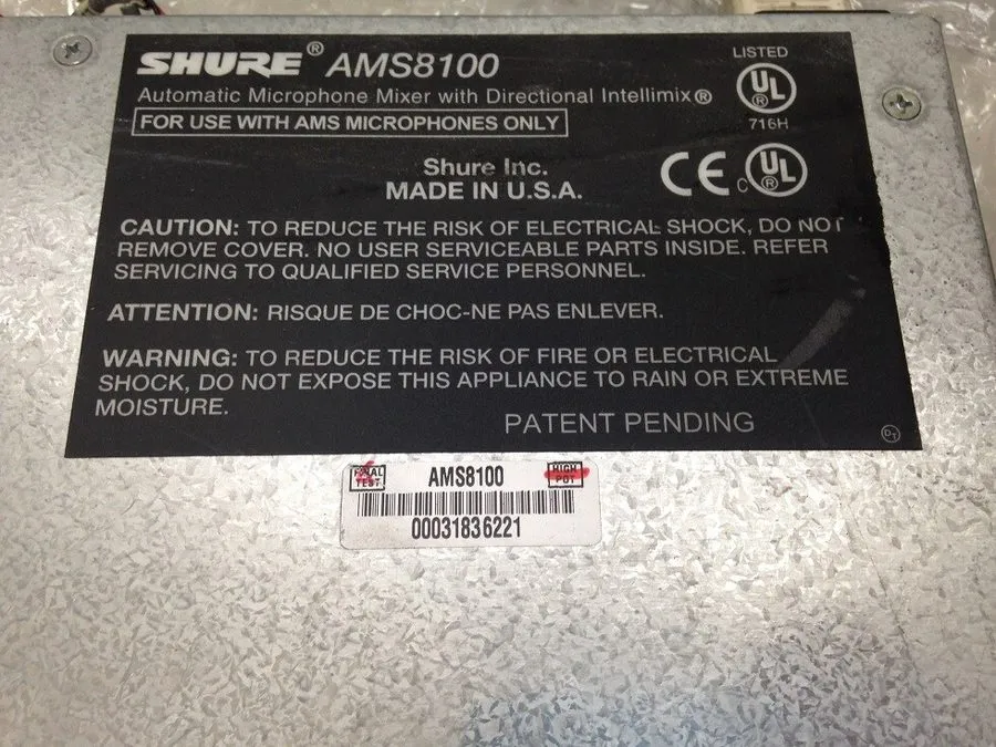 Микшерный пульт Shure AMS8100 Automatic Microphone Mixer 8 Channels