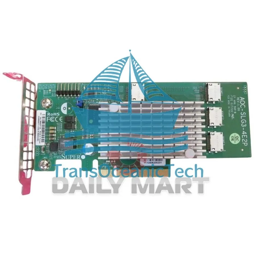 Кабель Supermicro AOC-SLG3-4E2P PCIe Add-On Card 6.4GB/s Quad-Port Gen-3 NVMe HB