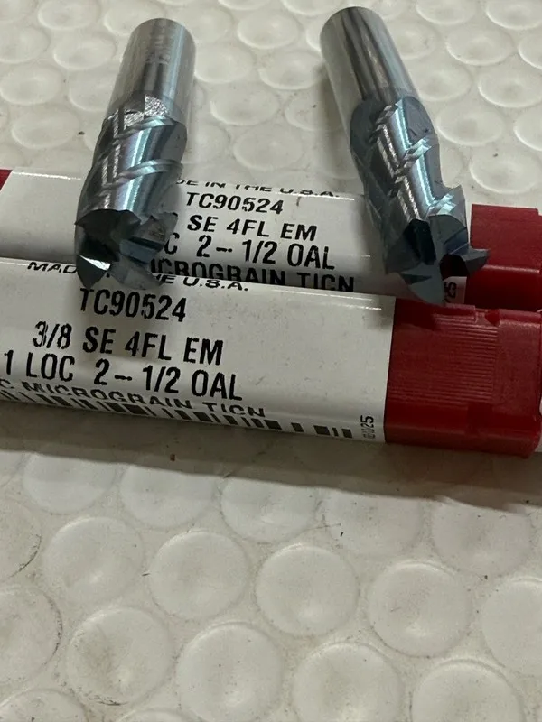 Режущий инструмент Titan USA Carbide Endmill 3/8 SE 4FL FM 1 LOC 2-1/2 OAL TC905 — фото лота 2