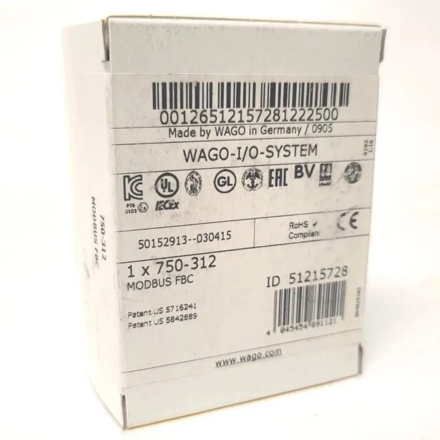 Шлюз полевой шины WAGO 750-312 MODBUS RS485 FIELDBUS COUPLER PLC MODULE