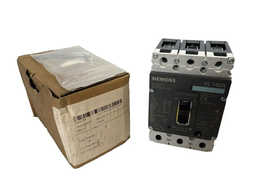 Автоматический выключатель Siemens 3VL1706-1DD33-0AA0-Z, 3 Pole, 63 amp, Circuit