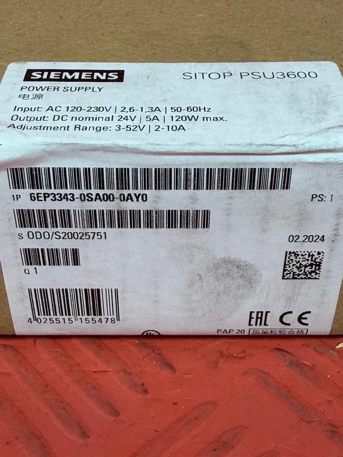 Блок питания Siemens 6EP3 334-0SA00-0AY0 Sitop PSU3600 Power Supply 2024 Now