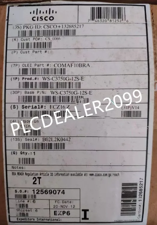 Коммутатор Cisco WS-C3750E-48PD-S Catalyst 3750 Switch 48 PoE GE 2 10GE