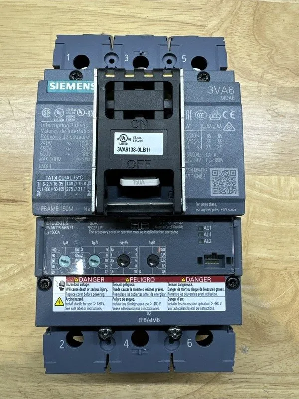 Автоматический выключатель Siemens 3VA6115-5HN31-0AA0 3 Pole 150 Amp Circuit Bre