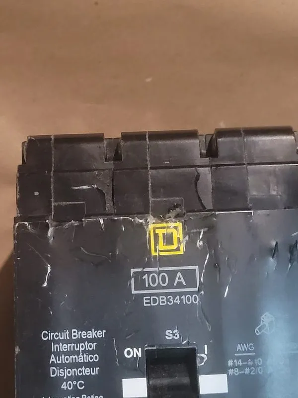 Автоматический выключатель SQUARE D EDB34100 EDB 3 POLE 100 AMP 480v CIRCUIT BRE — фото лота 2