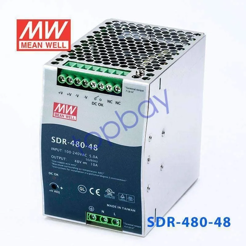 Блок питания Mean Well SDR-480-48 DIN Rail Power Supply 48V 10A 480W High Effici