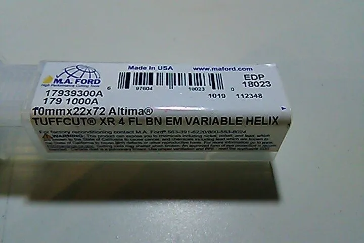 Режущий инструмент M.A FORD Solid Carbide Ball End Mill 10mmx22x72 Altima tuffcu — фото лота 2
