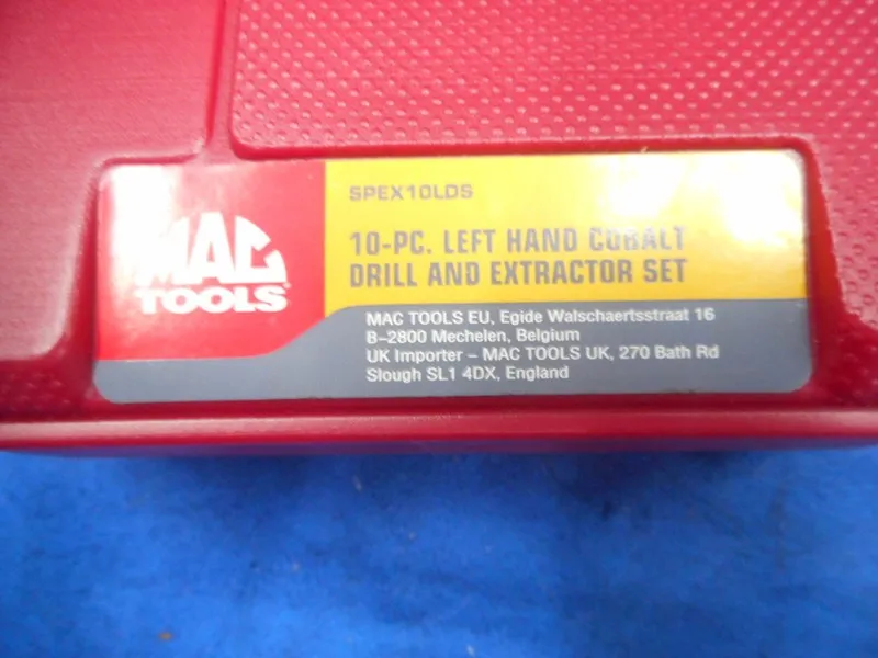 Режущий инструмент MAC TOOLS SPEX10LDS 10-PC DRILL index: LEFT HAND. COBALT DRIL — фото лота 2