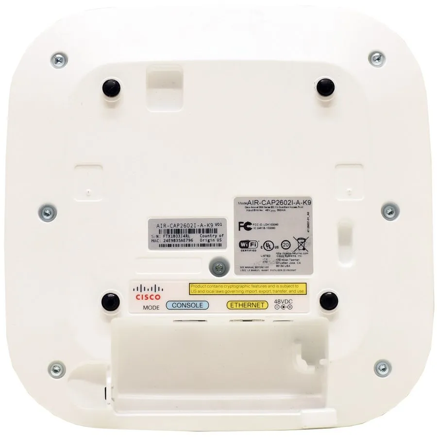 Точка доступа Wi-Fi Cisco AIR-AP2602I-UXK9 Aironet RJ45 PoE IEEE 802.11n Dual Ba — фото лота 1