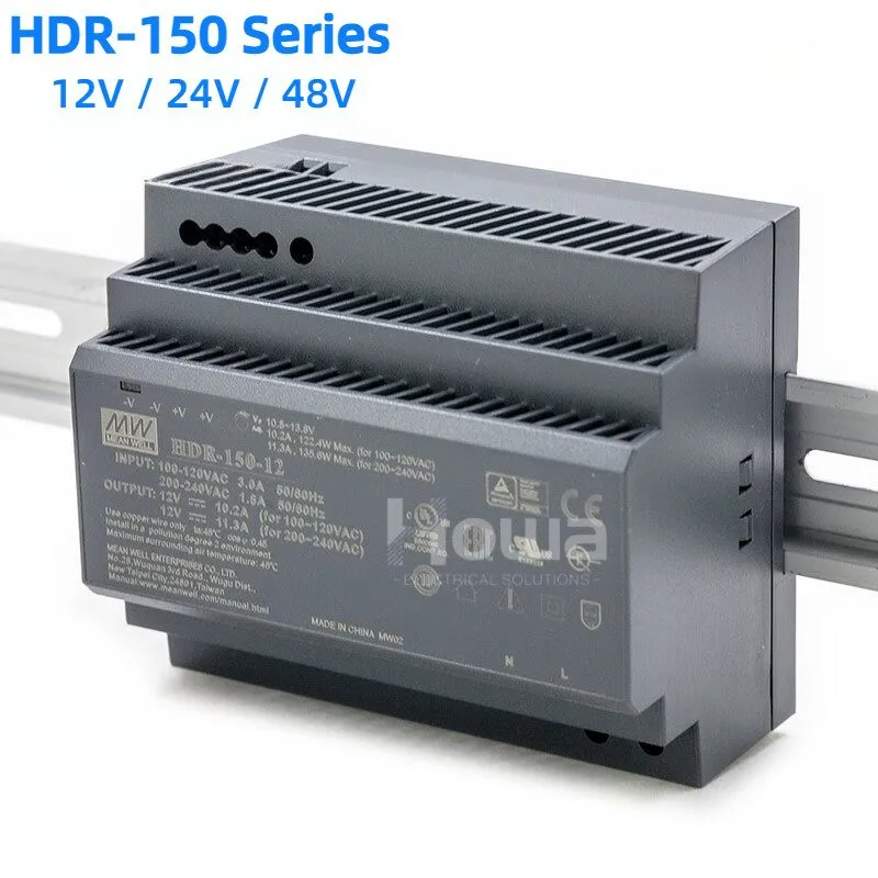 Блок питания Mean Well HDR-150 Series DIN Rail Power Supply 150W 12V 24V 48V