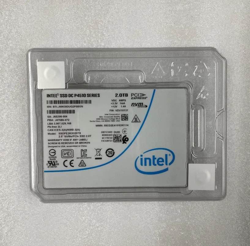 SSD-накопитель Intel P4510 2TB PCIe Gen3 x4 NVMe U.2 2.5" Enterprise SSD SSDPE2K