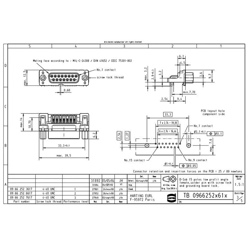 Разъём HARTING Female Connector 09662526617