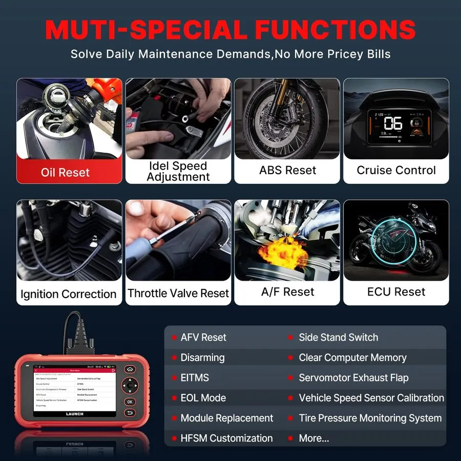 Диагностический сканер LAUNCH CRP129MT Pro Motorcycle Scanner Tool
