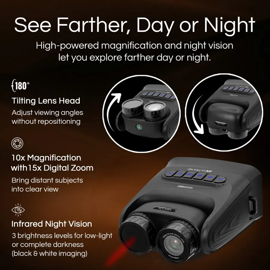 Оптико-электронная система Minolta MNDM200T 4K 48MP Night Vision Monocular with  — фото лота 1