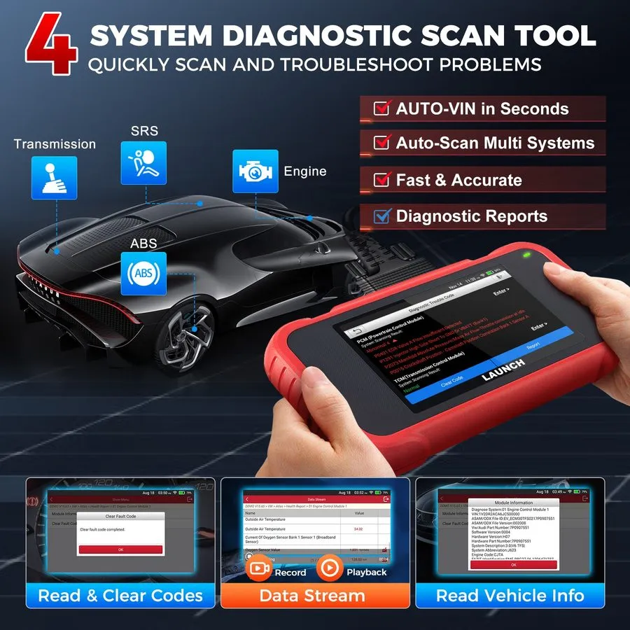 Диагностический сканер LAUNCH CRP123 Advanced OBD2 Scanner, 8 Reset Scan Tool Li