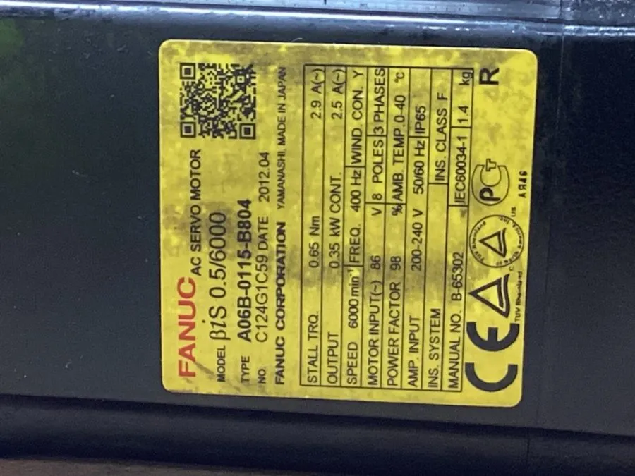 Серводвигатель Fanuc A06B-0115-B804 AC Servo Motor