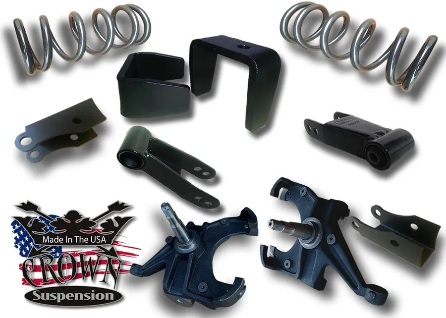 Такелажная скоба 5"-6" Drop 1" Spindles Lowering Coils Flip Kit Shackle Shock Ex — фото лота 1