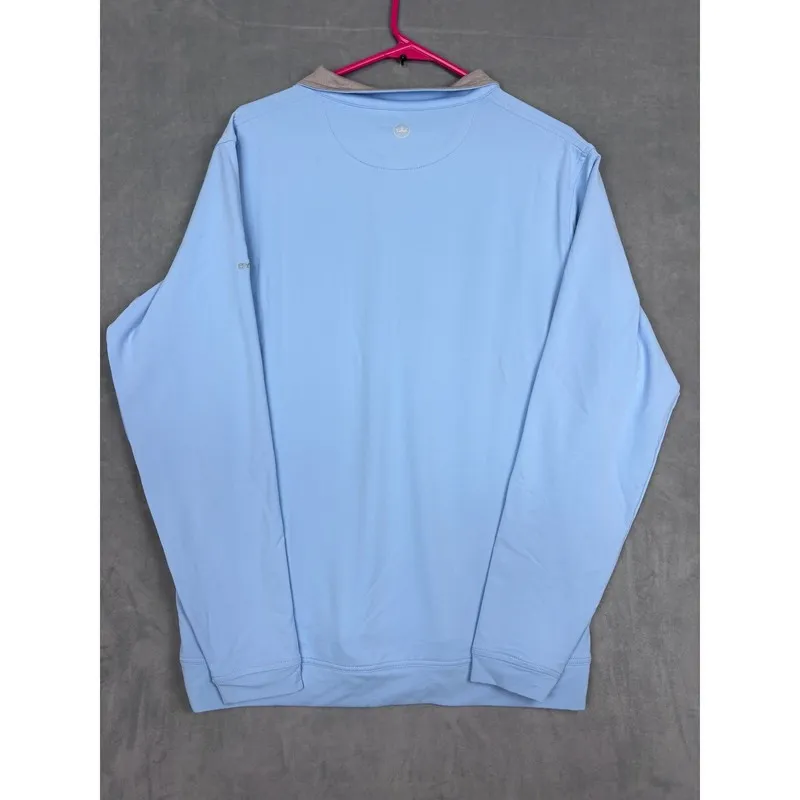 Сервер Peter Millar Crown Sport Mens Blue Synergy 1/4 Zip Pullover MEOEK40 Large