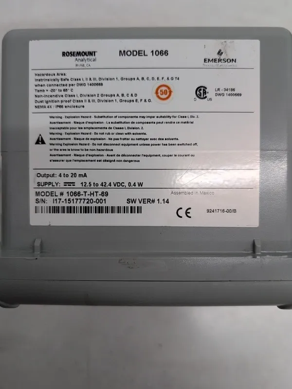 Трубопроводная арматура Emerson Rosemount Analytical 1066-T-HT-69 Single Channel