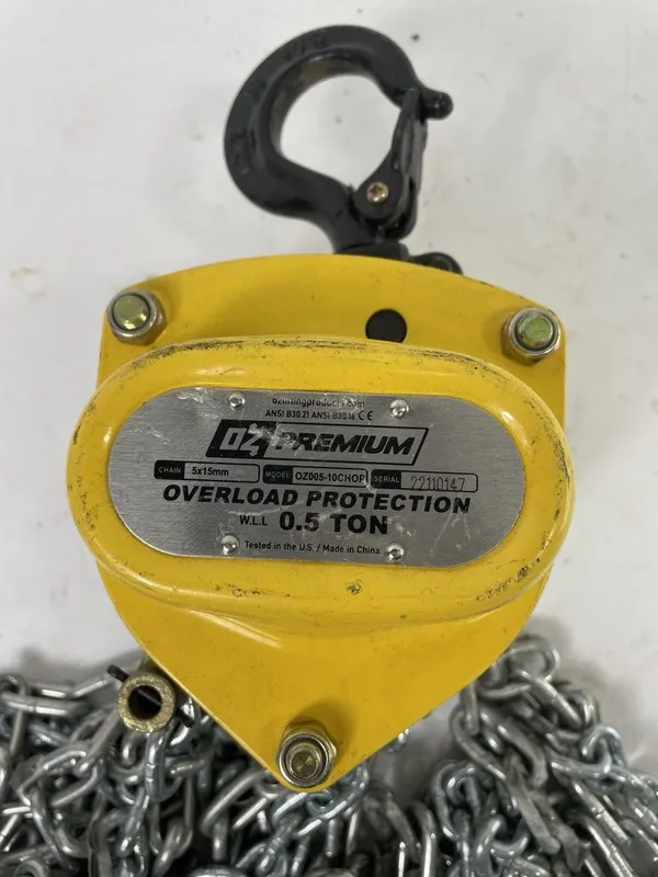 Таль Oz Lifting Products Oz005-10Chop Manual Chain Hoist, 1000 Lb., Lift 10 Ft — фото лота 2