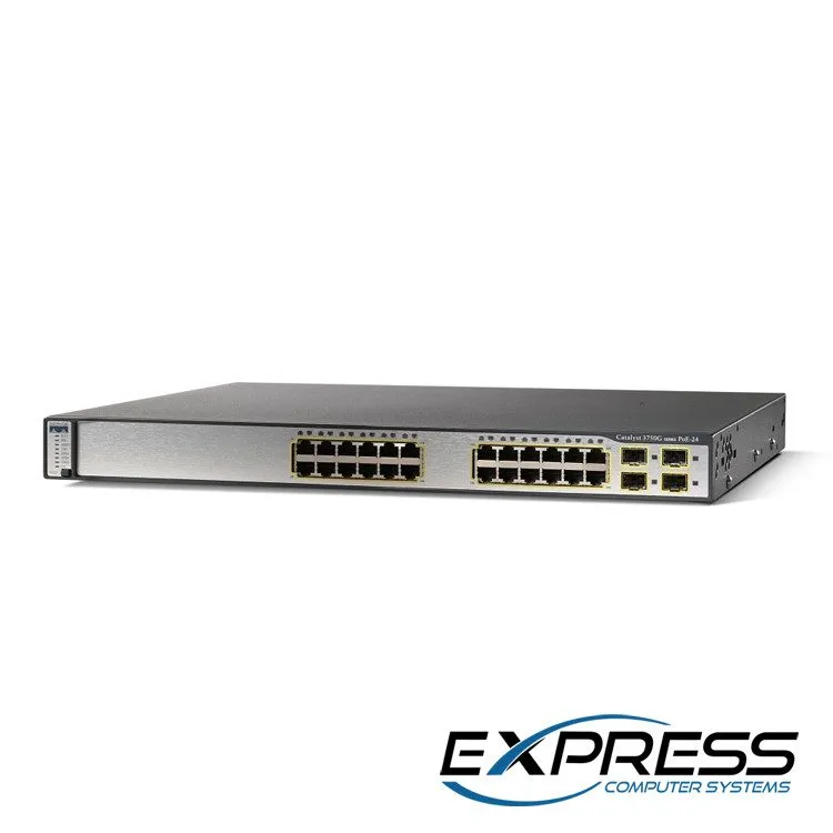 Коммутатор Cisco WS-C3750G-24TS-E1U 24 Port Ethernet Gigabit Switch. 90 Day's . 