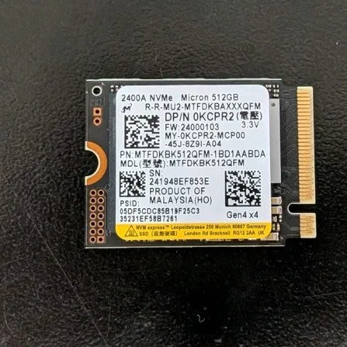 SSD-накопитель Micron 2400 512GB M.2 NVMe PCIe Internal SSD MTFDKBK512QFM Black