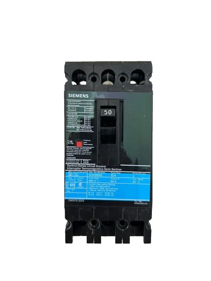 Автоматический выключатель Siemens ED43B050 Sentron Series Circuit Breaker 50A 3