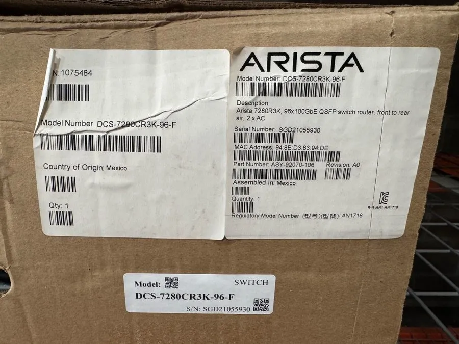 Оптический модуль Arista DCS-7280CR3K-96-F