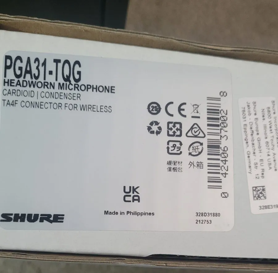 Микрофон Shure PGA31 Headset Condenser Microphone Black (PGA31TQG) — фото лота 1