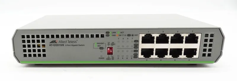 Коммутатор ALLIED TELESIS 8 PORT GIGABIT SWITCH Model: AT-GS910/8 [ 100-240VAC,