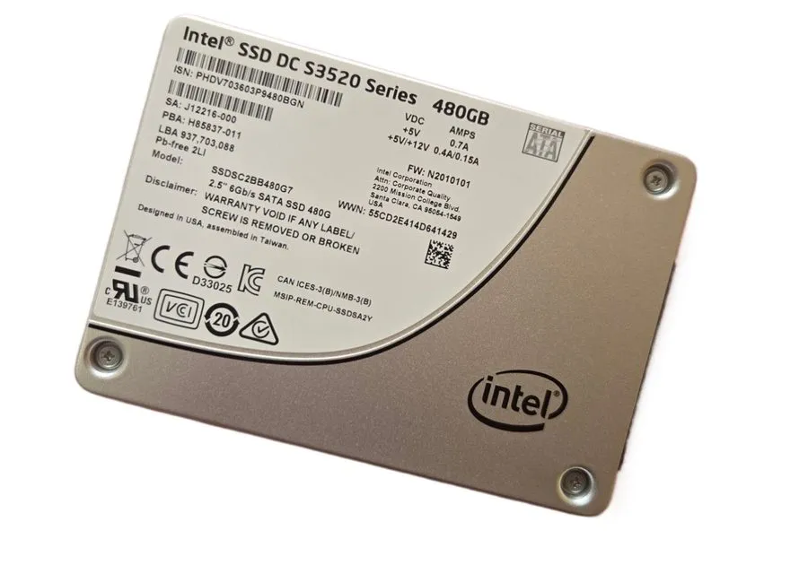 SSD-накопитель 480GB SATA III Intel DC S3520 SSDSC2BB480G7 3D NAND MLC SSD 2.5"