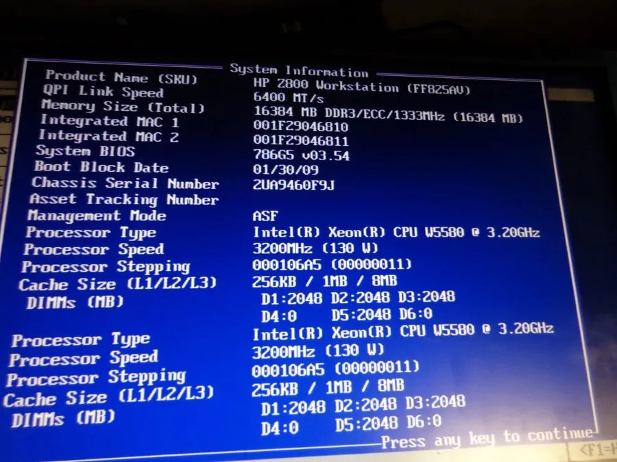Сервер HP Z800 Workstation FF825AV Desktop 2x Xeon W5580 3.20GHz 16GB 468757-002