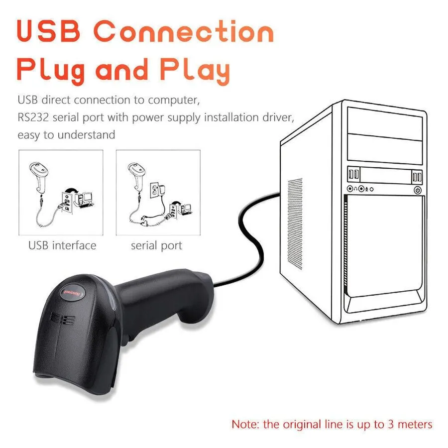 Сканер штрих-кода Honeywell 1900GSR Wired Handheld USB Barcode Scanner 1D 2D Cod — фото лота 2