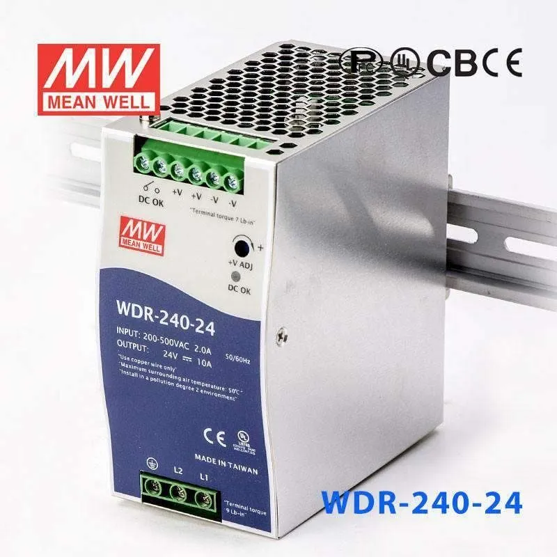 Блок питания MEAN WELL WDR-240-24 240W 24V 10A DIN Rail Industrial Power Supply