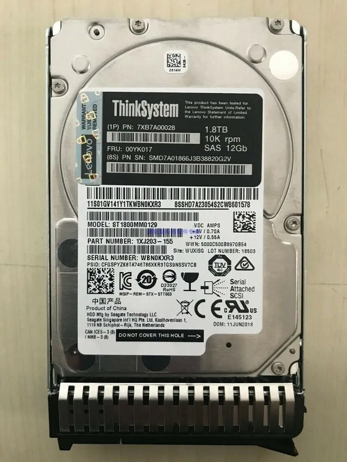 Сервер 7XB7A00028 Lenovo ThinkSystem 00YK017 2.5" 1.8TB 10K SAS 12G HDD Hard Dri