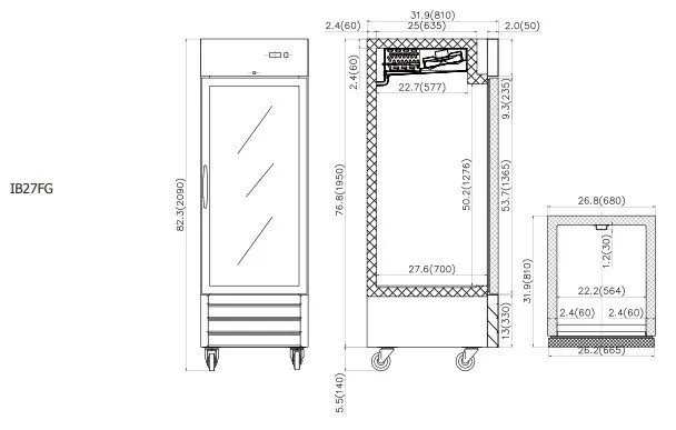 Морозильный шкаф Ikon IB27FG 19 cu Self-Contained SIngle Glass Door Reach-In Fre — фото лота 1