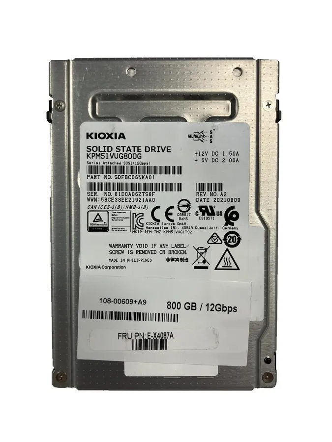 SSD-накопитель KIOXIA KPM51VUG800G 800GB SAS SSD 12Gb/s 2.5" 512b/s