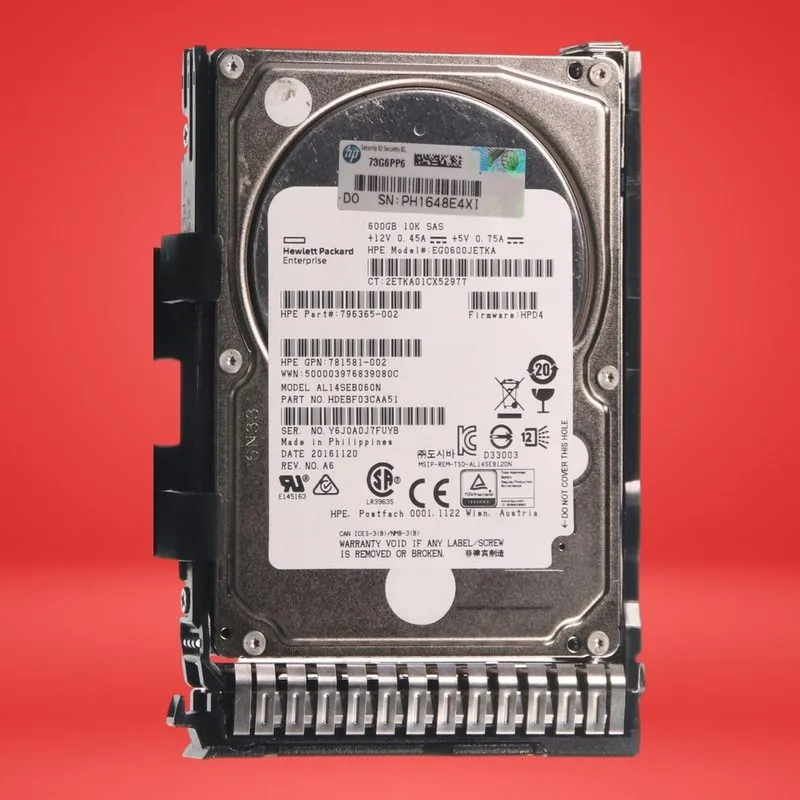 Жёсткий диск HP 600GB SAS HDD Hard Drive 2.5" 10K EG0600JETKA 796365-002