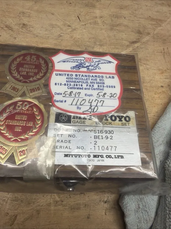 Концевые меры Mitutoyo Gauge Block Set 516-930, Grade 2