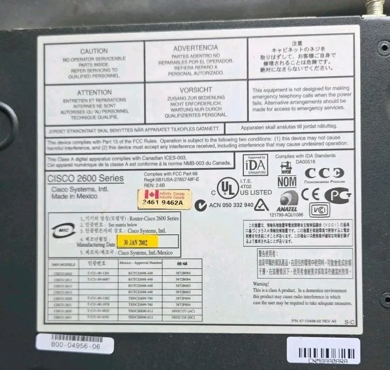 Маршрутизатор Cisco 2620 Modular Enterprise Router Rackmount As Is Unit Only — фото лота 2
