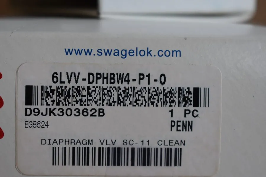 Клапан Springless diaphragm valve, 1/4", 3045 PSI, SC11, 6LVV-DPHBW4-P1-O Swagel — фото лота 1