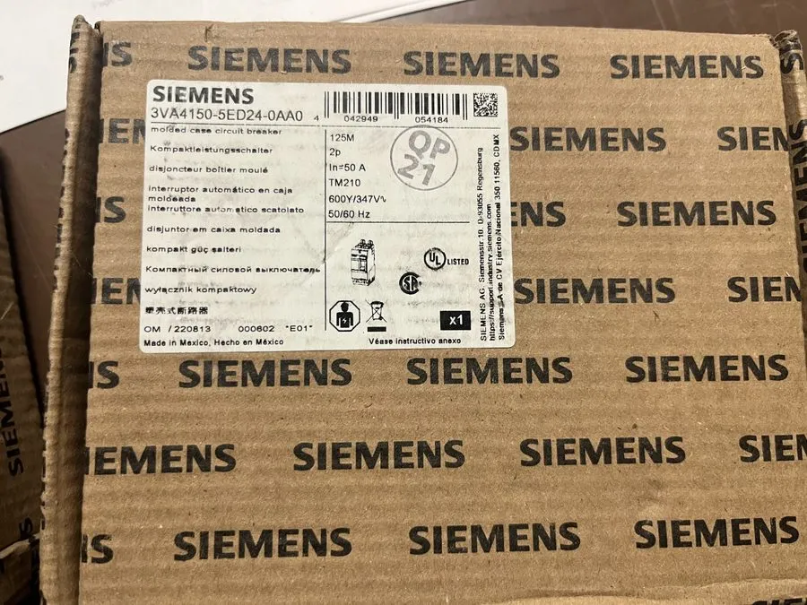 Автоматический выключатель SIEMENS 3VA4 3VA4150-5ed24-0AA0 2 POLE 50 AMP 600v CI