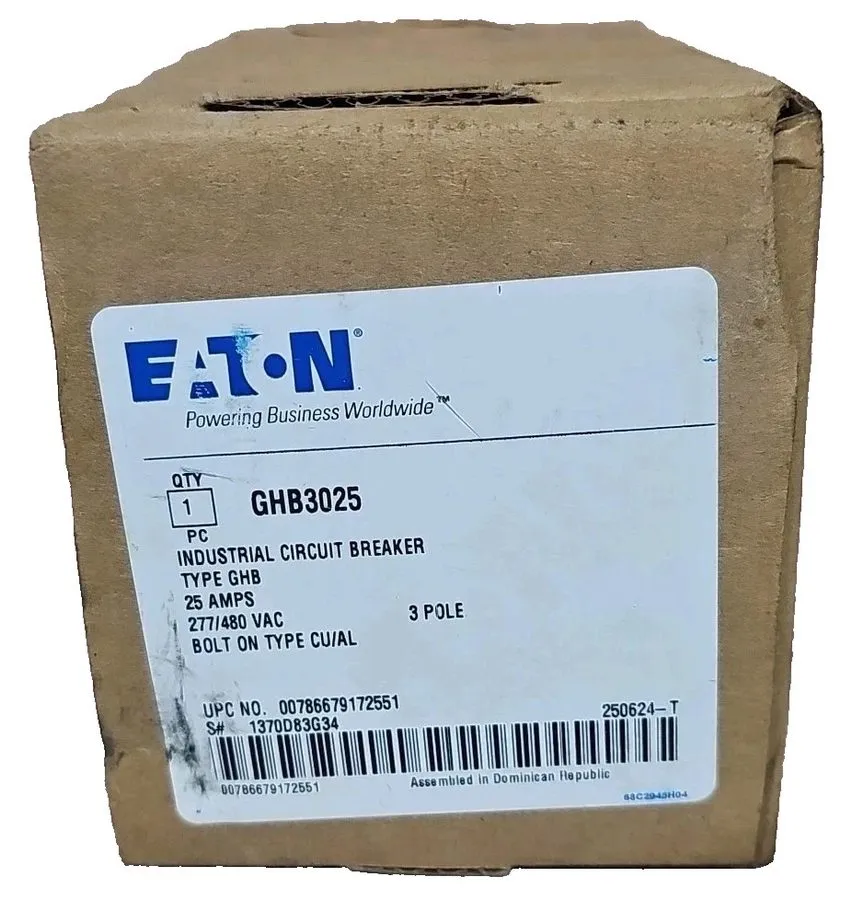 Автоматический выключатель Eaton Cutler Hammer GHB GHB3025 3 Pole 25 Amp 480V Ci — фото лота 1
