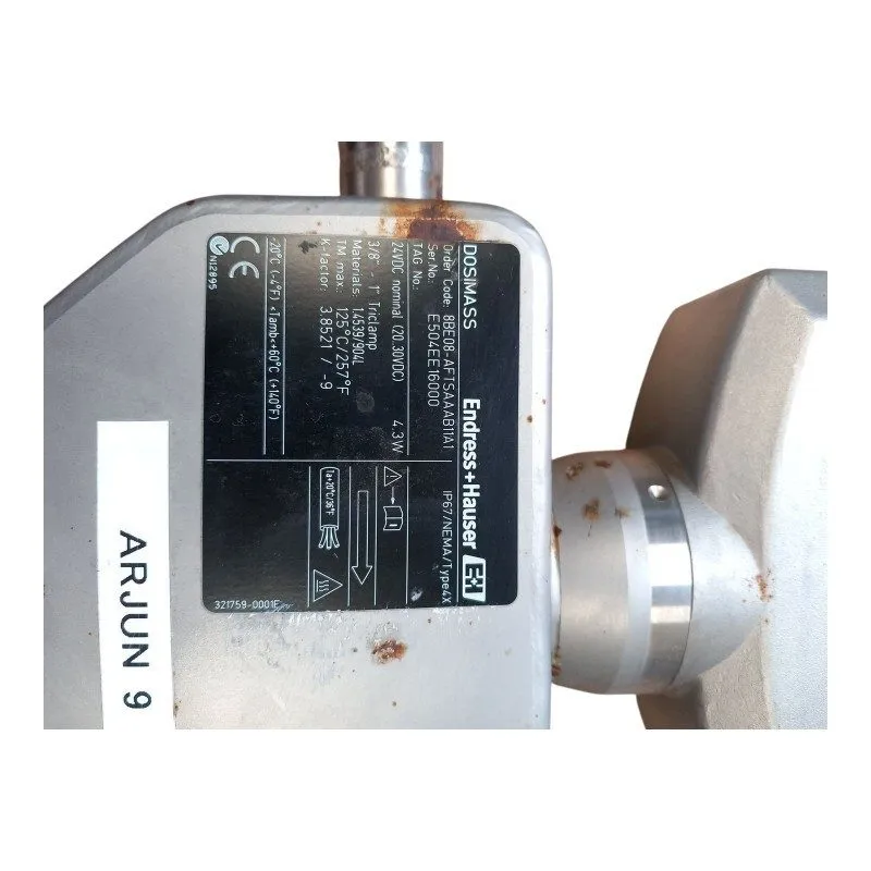 Расходомер ENDRESS+HAUSER 8BE08 DOSIMASS Coriolis Flow Meter 8BE08-AFTSAAAB11A1 — фото лота 1