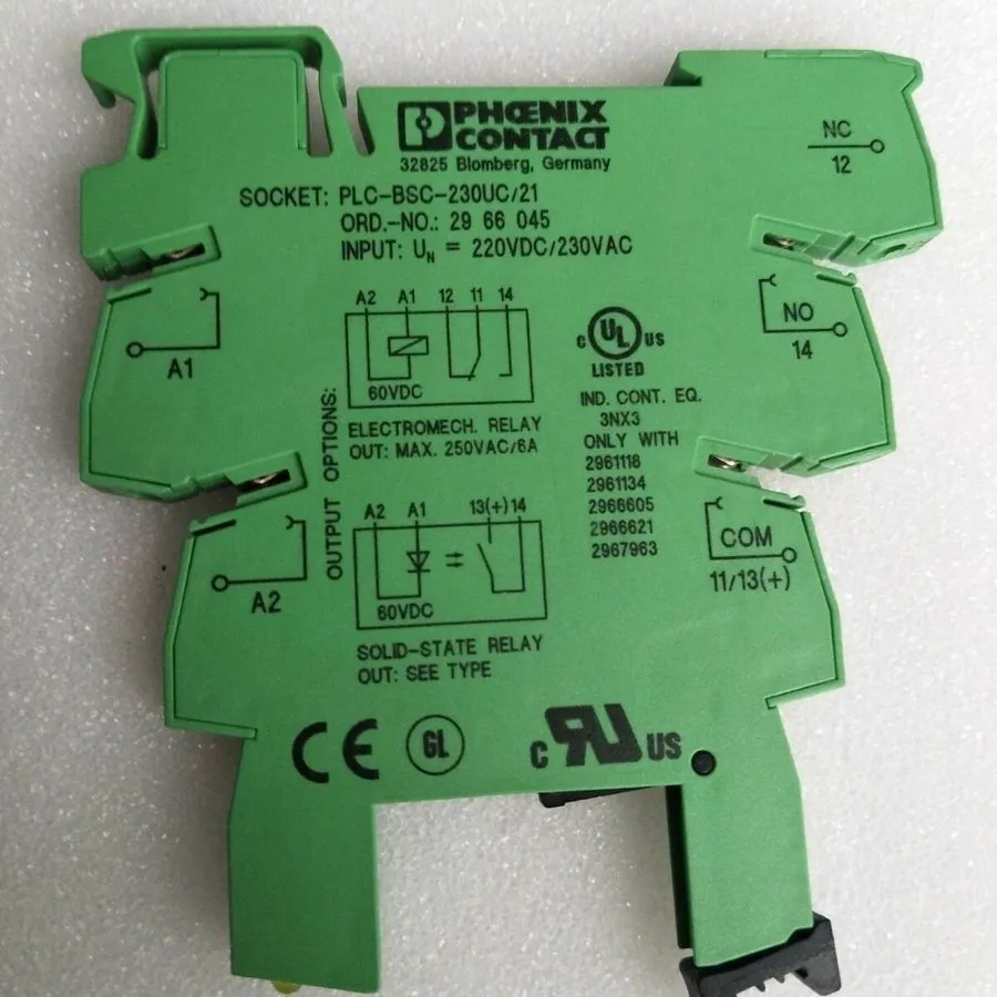 Колодка реле Phoenix Contact Relay Socket PLC-BSC-230UC/21 2966045 230 V AC/DC